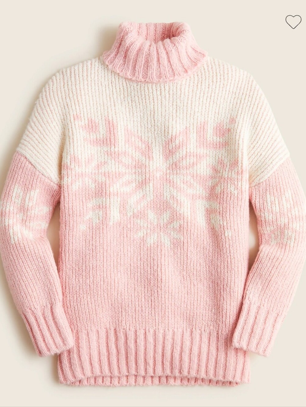 J.Crew Pink Snowflake Alpaca Sweater, Small
